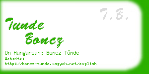 tunde boncz business card